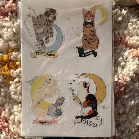 Waterproof Zodiac Cat Sticker Pack - Picture 3 of 4